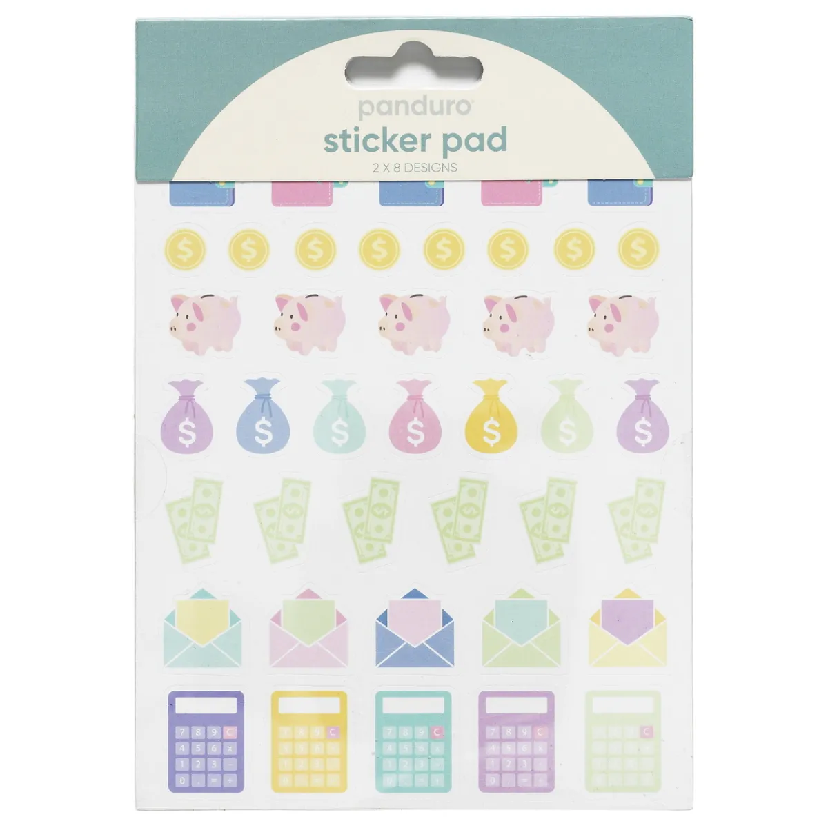Panduro Hobby Stickersblock 16 ark Budget – håll ordning på ekonomin. 2×8 designer
