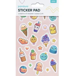 Barn Panduro Hobby Stickersblock Kawaii – 2×10 designer, totalt 20 ark med supersöta kawaii klistermärken! 10×18 cm