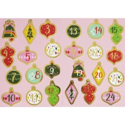 Panduro Hobby Stickers Jul, 24 julkule-klistermärken med massor av guldmetallic, siffrorna 1–24.15×21 cm ark | Pappersstickers