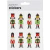 Panduro Hobby Stickers Jul, klistermärken med tjocka 2 mm nötknäppare guldglitter, 8 st.