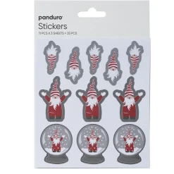 Panduro Design Stickers Jul, kramtomtar 3 ark med totalt 33 klistermärken