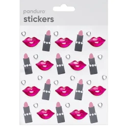 Panduro Hobby Stickers läppar & läppstift, 3D-klistermärken & strass-klistermärken, 35 st.