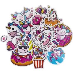 Barn Panduro Hobby Stora stickers klistermärken med kawaii enhörningar & unicorns, 50 st.