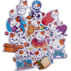 Barn Panduro Hobby Stora stickers klistermärken med katt-tema, 50 st. 2,5–5 × 2,5–5 cm, beroende på form
