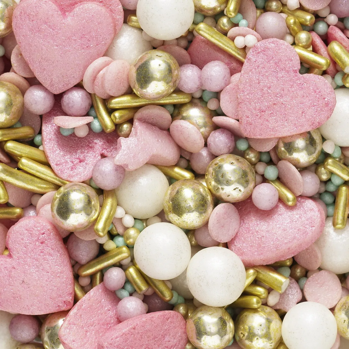 Panduro Hobby Strösselmix 40g Unicorn – ljust, guldigt och rosa hjärtan i en sagolik enhörnings-mix | Strössel