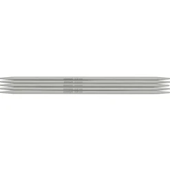 Pony yarn accessories Strumpstickor, 5 st. Längd 20 cm Ø4,0 mm – aluminium | Strumpstickor