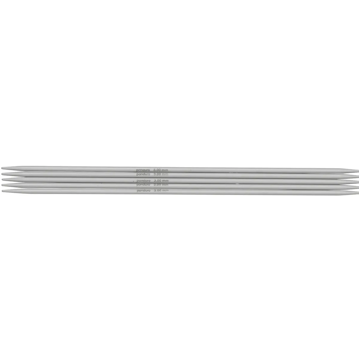 Pony yarn accessories Strumpstickor, 5 st. Längd 20 cm Ø3,0 mm – aluminium