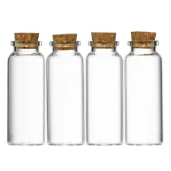 Panduro Hobby 4 st. små korkförsedda glasflaskor / vialer – 40 ml