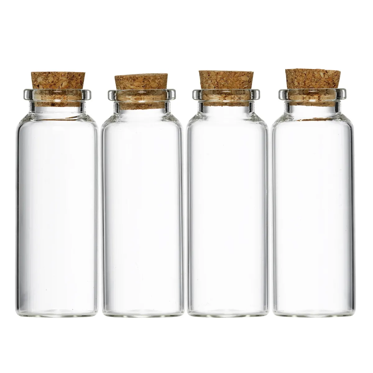 Panduro Hobby 4 st. små korkförsedda glasflaskor / vialer – 40 ml