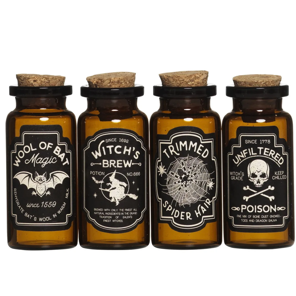 Panduro Hobby 4 st. små korkförsedda glasflaskor / vialer – 40 ml