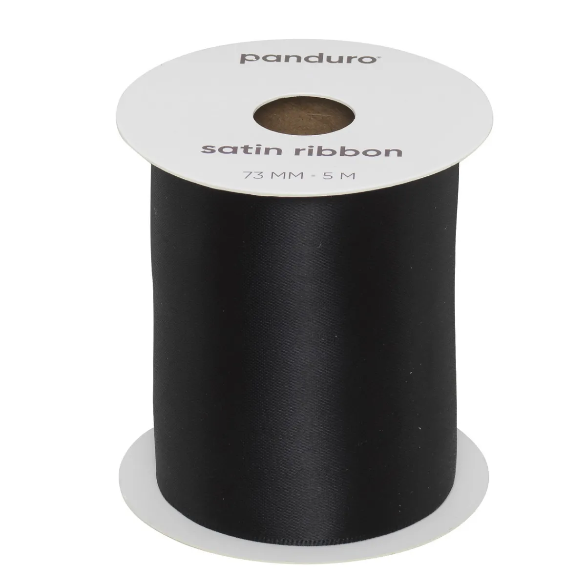 Panduro Hobby Svart satinband – 73 mm brett och 5 meter långt | Satinband