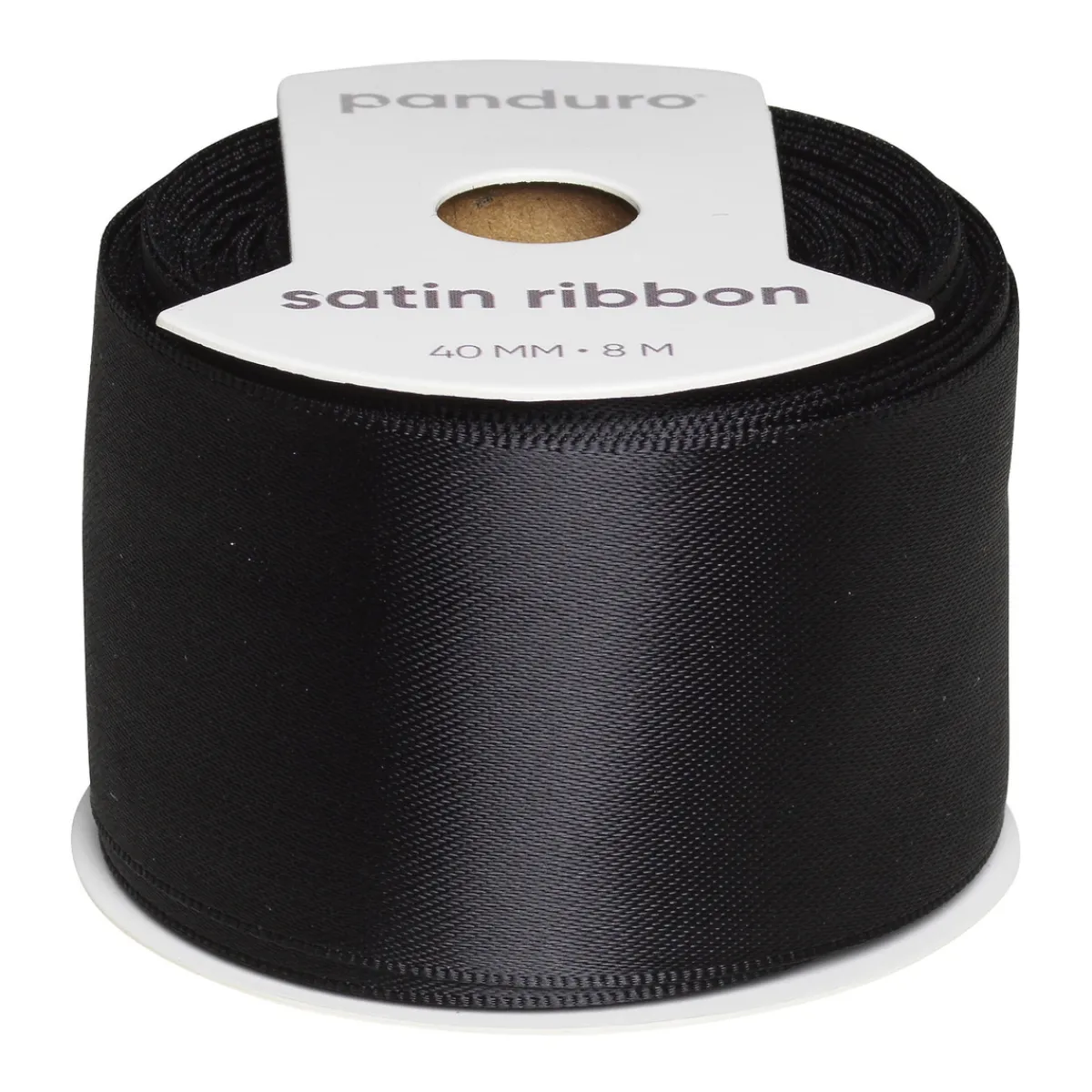 Panduro Hobby Svart satinband – 40 mm brett och 8 meter långt