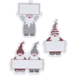 Panduro Design Tags med tomtar, 9 st. i 3 olika varianter. Längd 9 cm, 240 g/m² | Tags