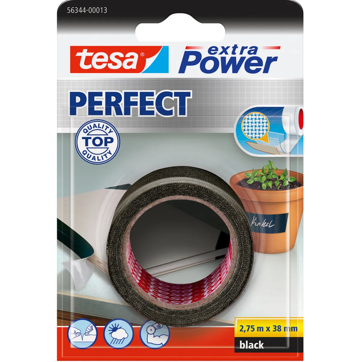 tesa Extra Vävtejp 38mm Svart