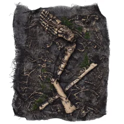 Panduro Hobby Textilduk med läskiga skelettdelar för halloweendukning ca 38×53 cm