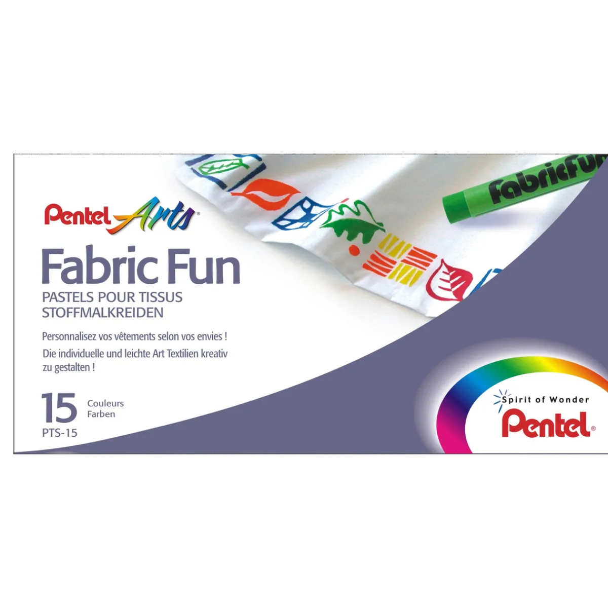 PENTEL Textilkritor Set 15st