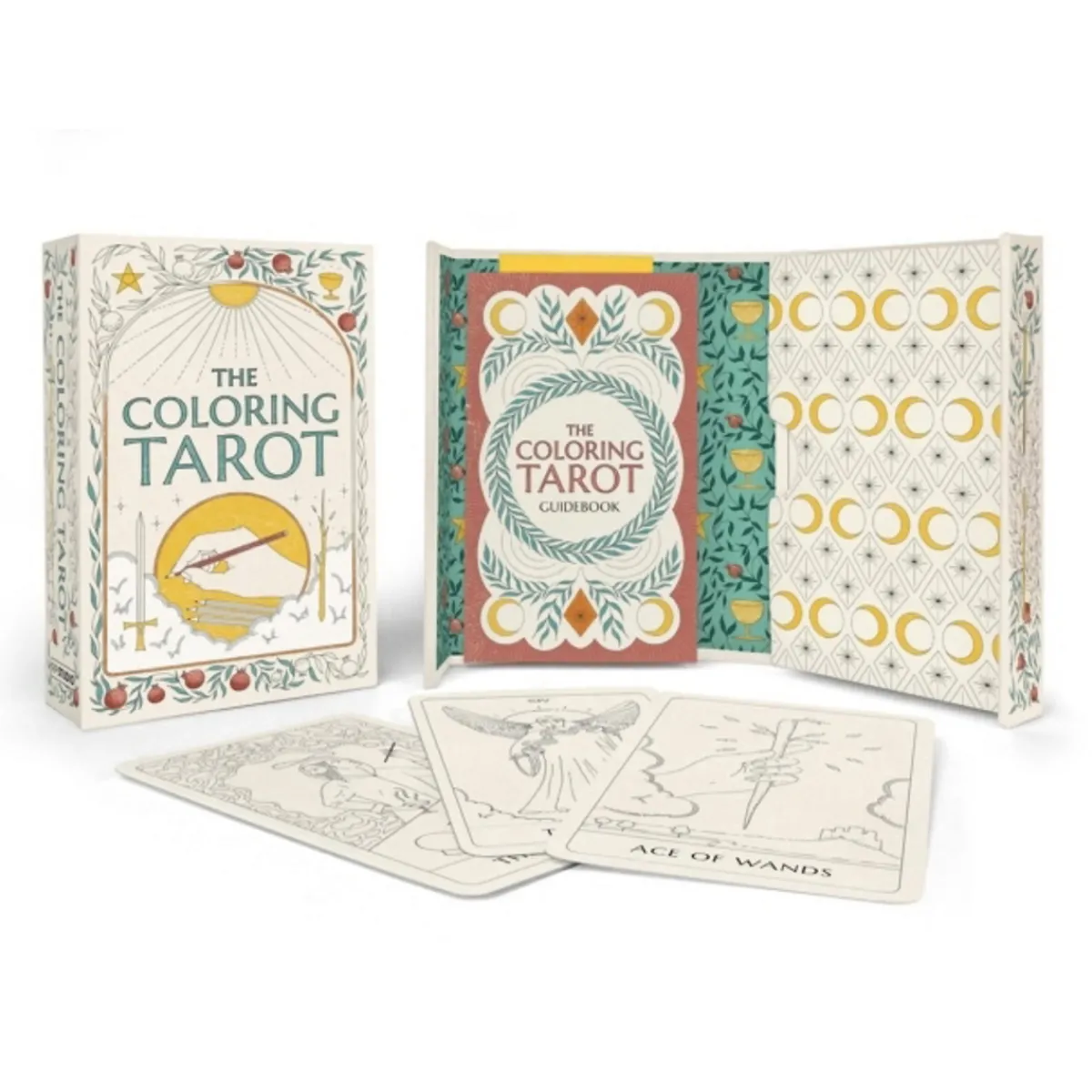 Oklassificerat The Coloring Tarot av Sarah Lyons – färglägg 78 tarot-kort + 122-sidig guide | Målarböcker För Vuxna