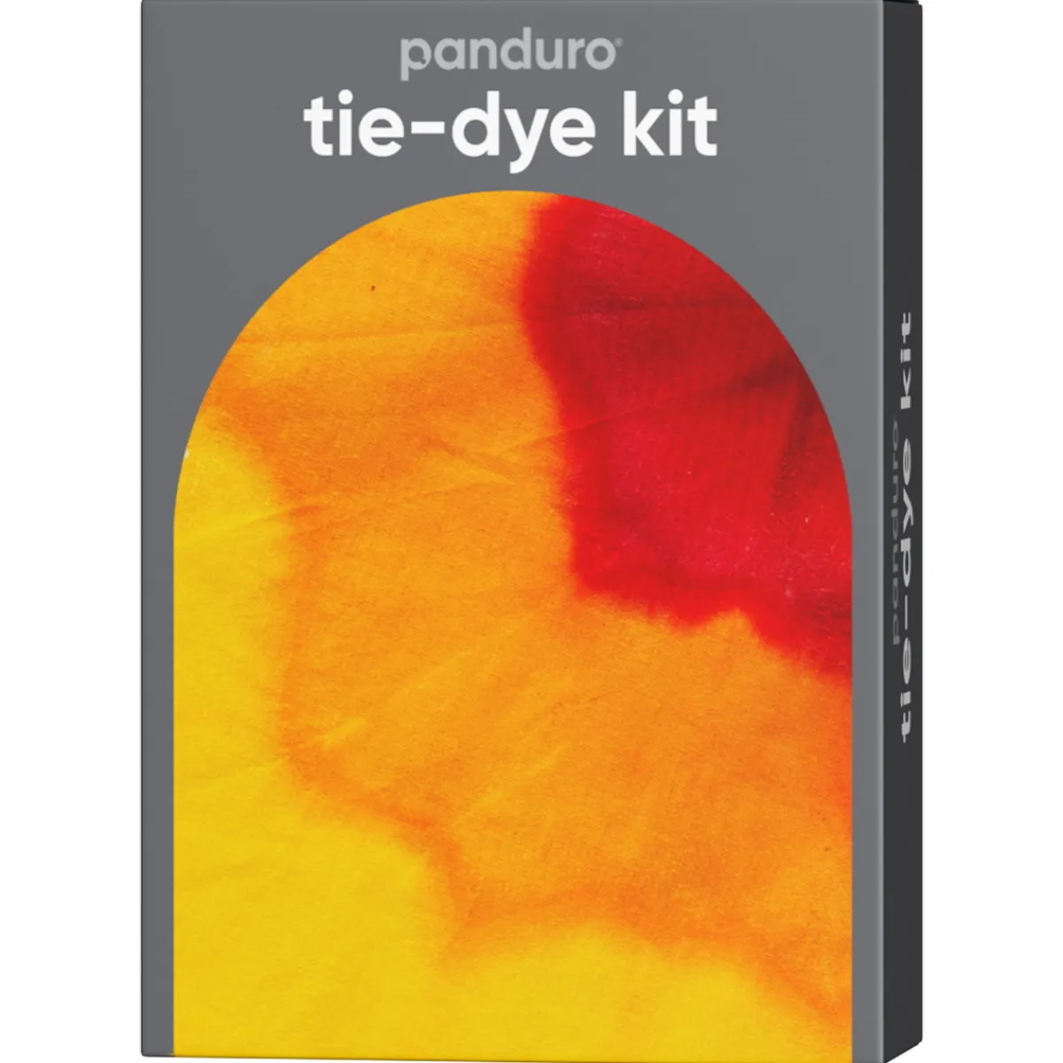 Panduro Hobby Tie-dye kit – 3×85 ml akvarell-textilfärg röd, orange, gul + handskar & gummisnoddar