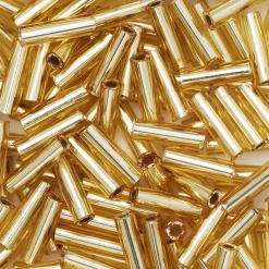 TOHO Beads Japan TOHO-pärlor bugle, avlånga glaspärlor 6 mm guld