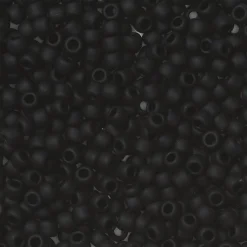 TOHO Beads Japan TOHO-pärlor runda 11/0 – matt svart, 49F Transparent frosted jet black | Rocaillespärlor