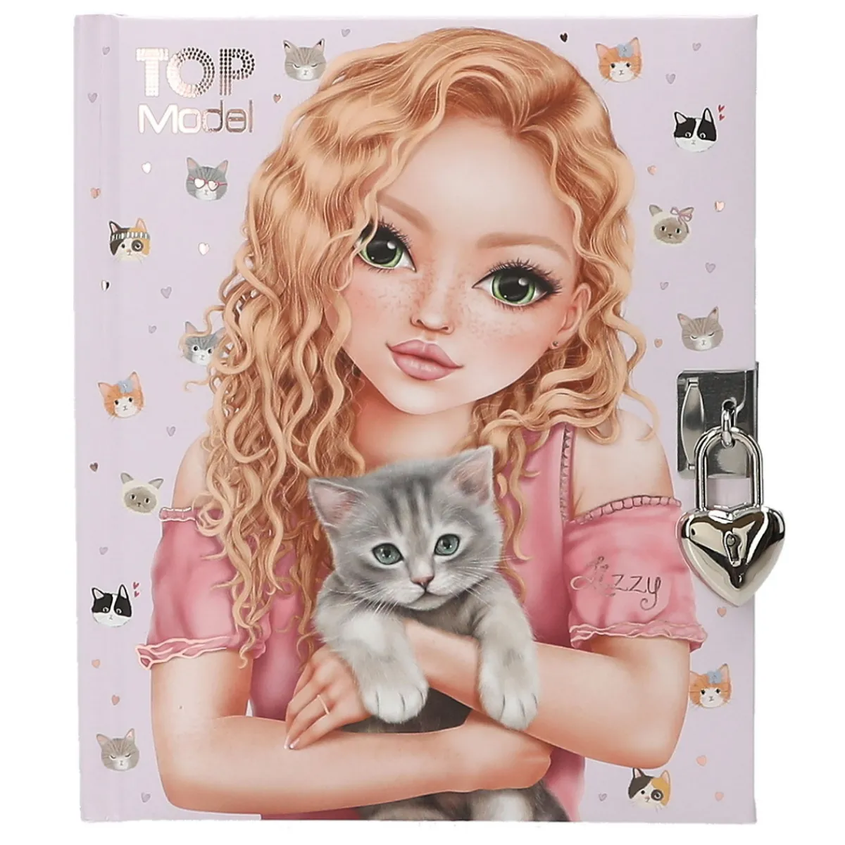 Barn TOPModel Dagbok Kitty – dundersöt dagbok med hänglås, 192 sidor, 15,5×18,5 cm