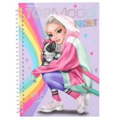 TOPModel fickmålarbok Jill & Cookie + stickers, 120 sidor, 13×17,5×1,3 cm | Barn Målar- & Pysselböcker