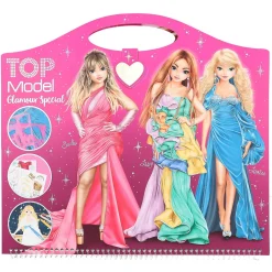 Barn TOPModel Glamour designbok med 52 sidor roliga motiv & klistermärken, 33×30,5 cm