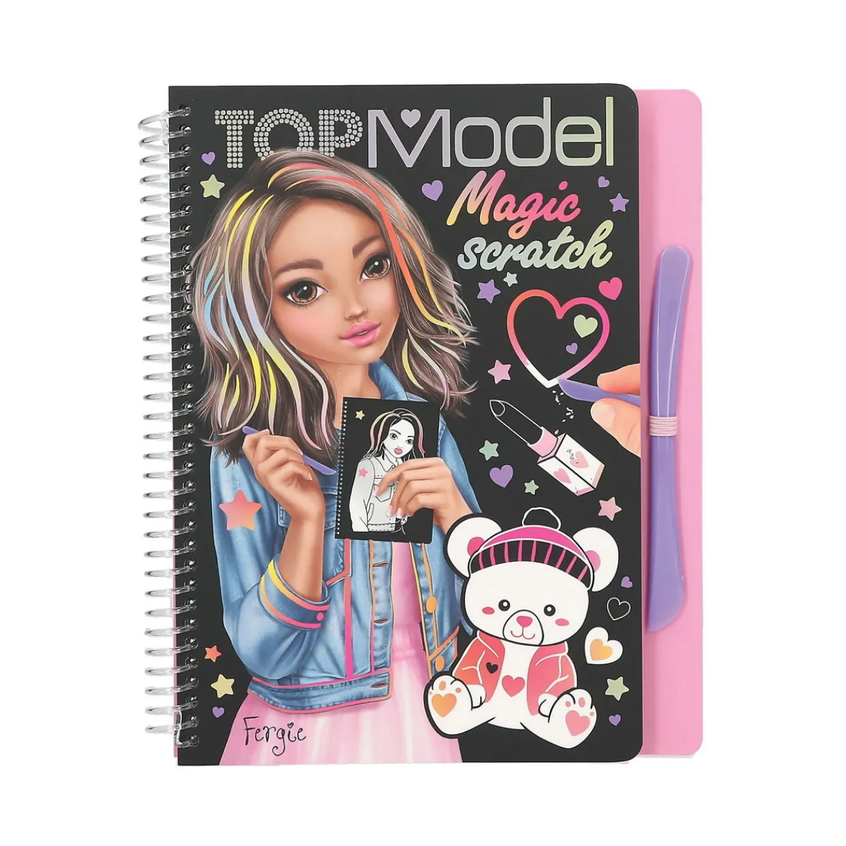 Barn TOPModel Magic Scratch Book, skrapa fram fina motiv! 20 sidor, 18,5×22 cm