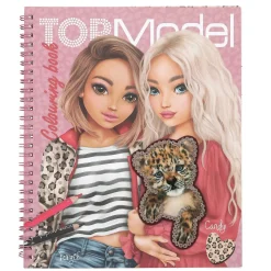 Barn TOPModel målarbok Leohart med kattungar & klistermärken! 20,5×24 cm