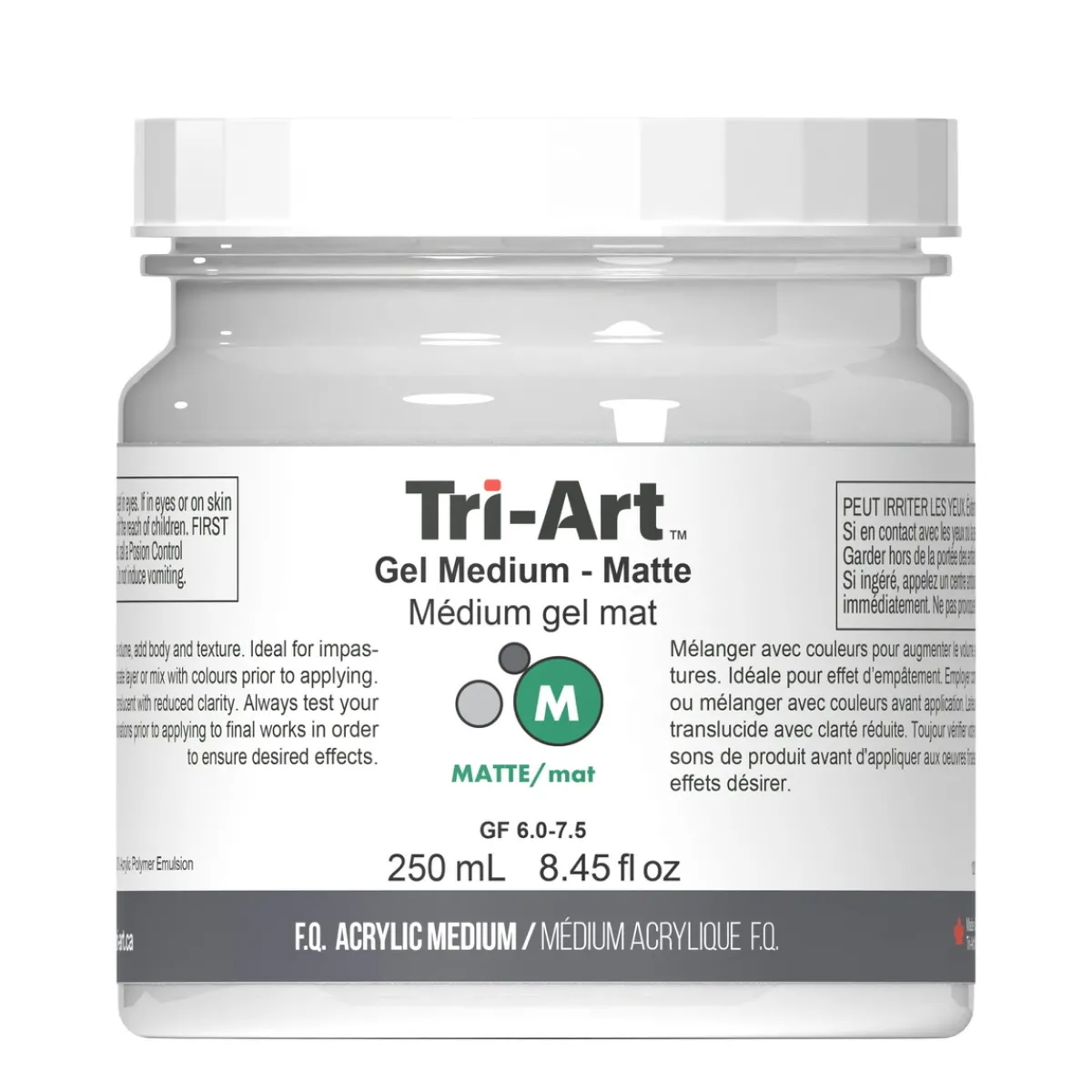 Tri Art Tri-Art Gel Medium Matte 250 ml, matt gelbaserat förtjockningsmedel för akrylfärg | Målarmedier