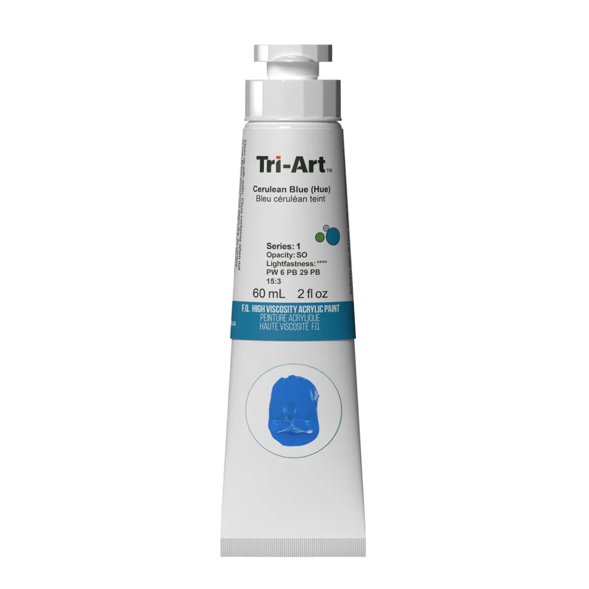 Tri Art Tri-Art High Viscosity akrylfärg 60 ml Cerulean Blue Hue | Akrylfärger