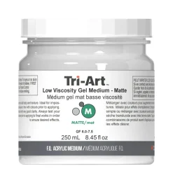 Tri Art Tri-Art Low Viscosity Gel Matte 250 ml, blankt gelbaserat förtunningsmedel för akrylfärg