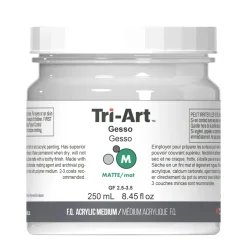 Tri Art Tri-Art Medium Gesso 250 ml, vit grundering för akrylfärg | Målarmedier