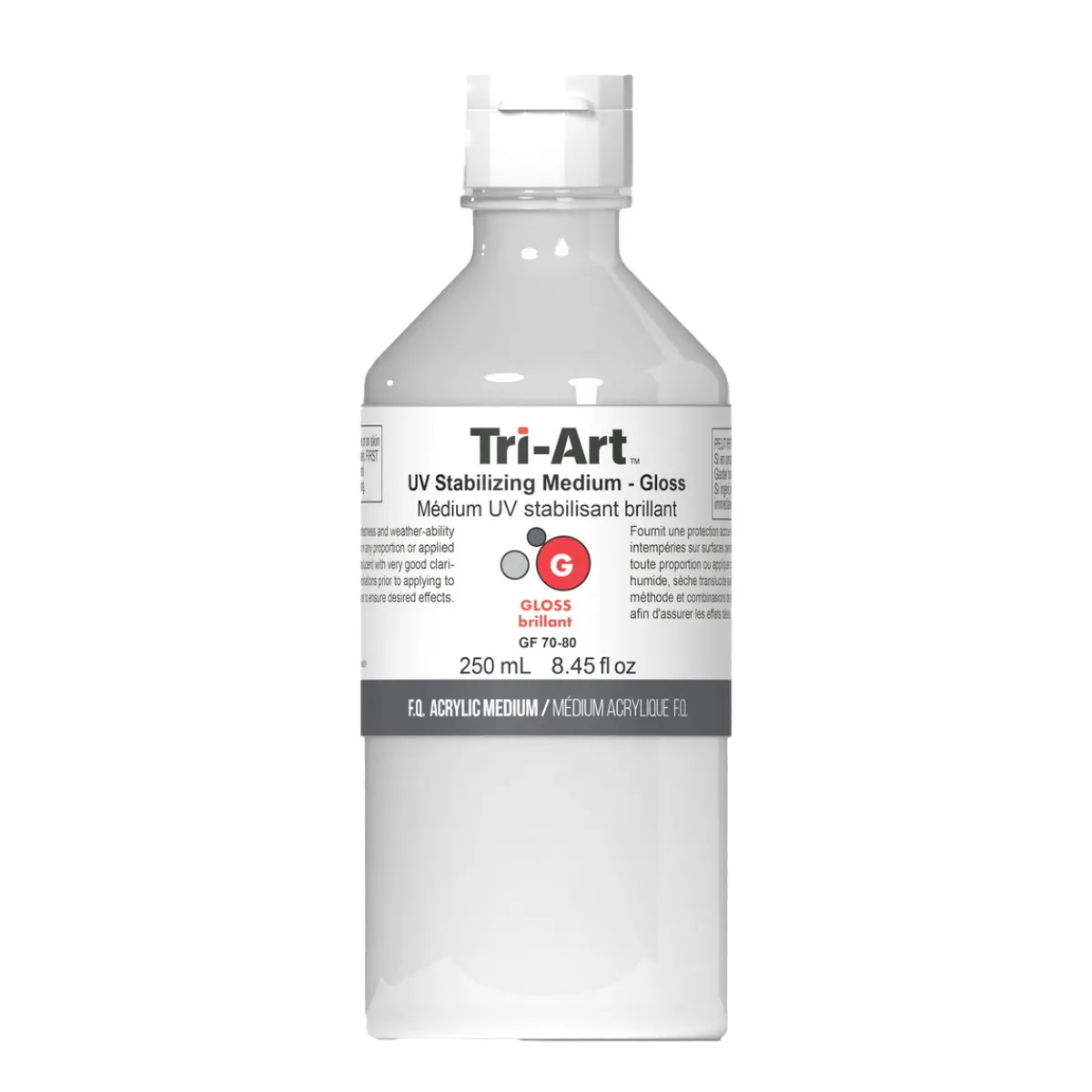 Tri Art Tri-Art Medium UV Stabilizing Gloss 250 ml, blankt medium som skyddar akrylfärg mot UV-strålning