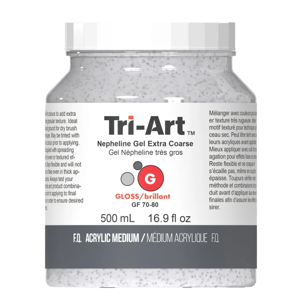 Tri Art Tri-Art Nepheline Gel Extra Coarse 500 ml, extra strävt granulerande medium för akrylfärg | Målarmedier