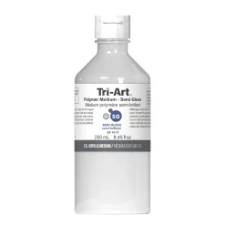 Tri Art Tri-Art Polymer Medium Semi Gloss 250 ml, halvbankt förtunningsmedel för akrylfärg