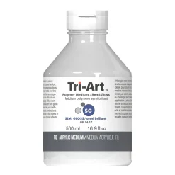 Tri Art Tri-Art Polymer Medium Semi Gloss 500 ml, halvbankt förtunningsmedel för akrylfärg | Målarmedier
