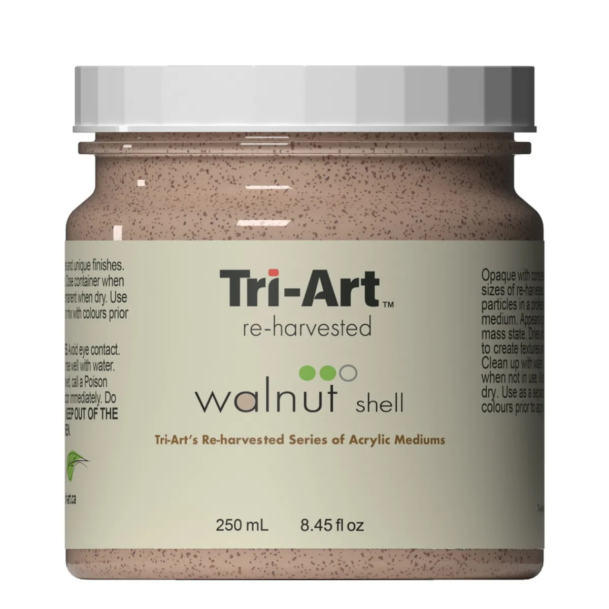 Tri Art Tri-Art Reharvested Walnut Shell 250 ml, medium för textur innehåller partiklar av valnötsskal
