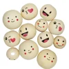 Panduro Hobby Träkulor med ansikten i form av smileys / emojis, Ø20–30 mm 12 st. | Trä