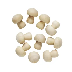 Panduro Hobby Träsvampar, omålade 10-pack. Höjd 35 mm, hatt Ø25 mm