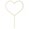 PartyDeco Tårtdekoration, cake topper, hjärta av ljust trä, total höjd 23 cm