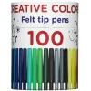 Creative Colors Tub med 100 färgglada tuschpennor! | Barn Barnpennor