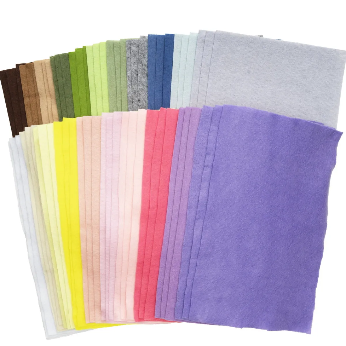 Panduro Hobby Tunn & smidig polyesterfilt – 20×30 cm 60-pack, 3 av varje färg – naturnyanser och pastellfärger | Filt