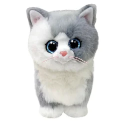 TY Beanie Boo Cat Grey – en vit & grå katt som vill bli klappad! H. 15,5 cm | Barn Gosedjur