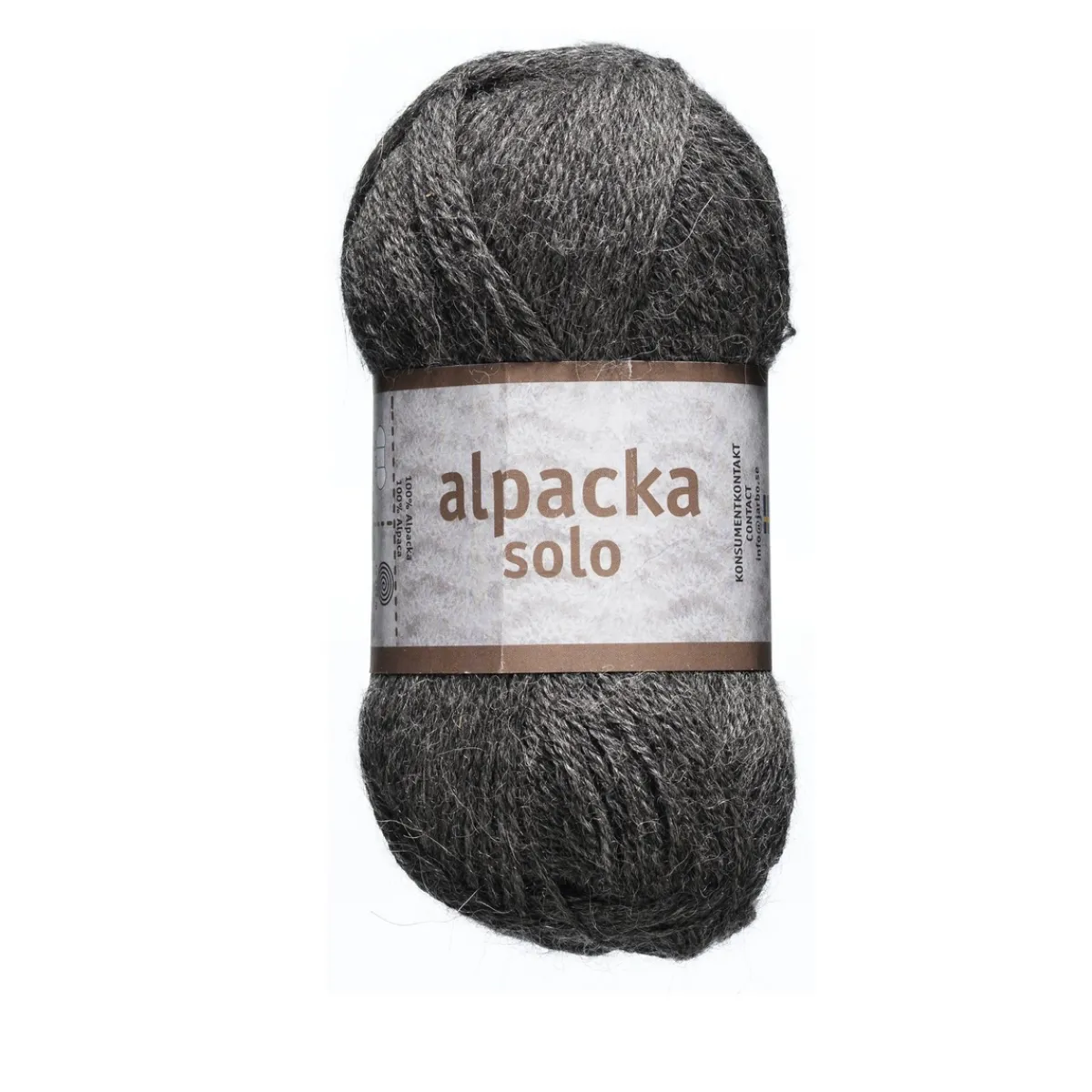 Järbo Ullgarn Alpacka Solo 50g mörkgrå – 29107 Dark grey | Ullgarn