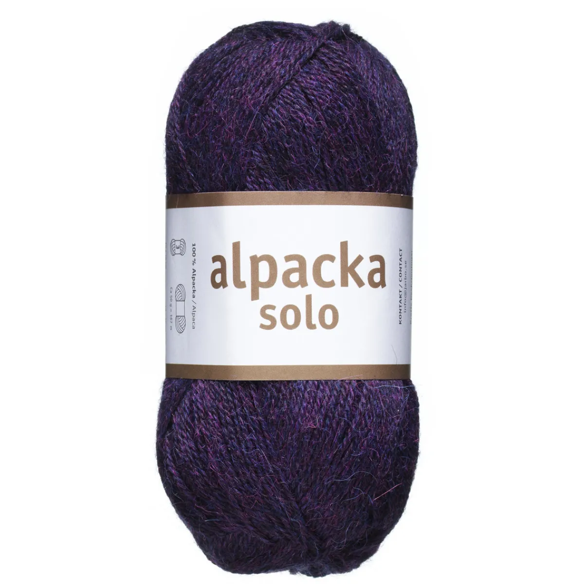 Järbo Ullgarn Alpacka Solo 50g mörklila – 29128 Eggplant purple | Ullgarn