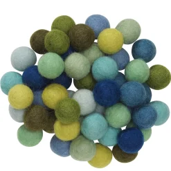 Nepal Wool Ullkulor Ø20mm 50p grön mix | Ulldekor