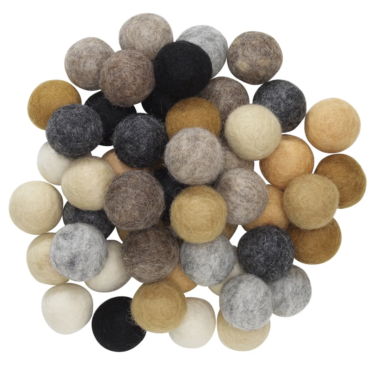 Nepal Wool Ullkulor Ø20mm 50p natur mix