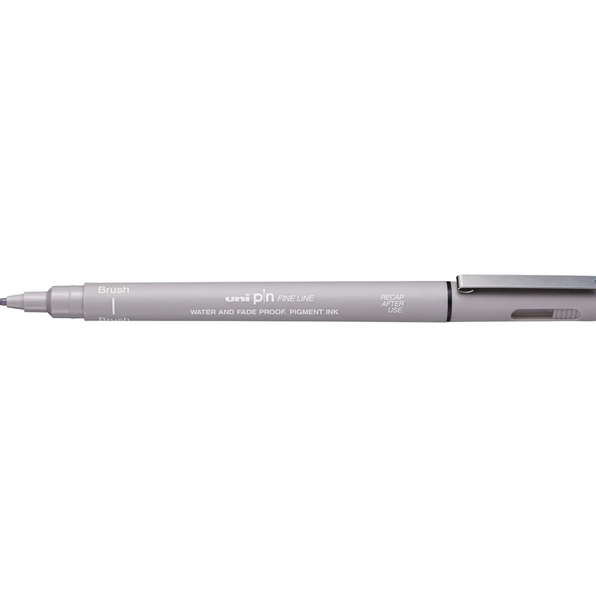 Uni Pin Fine Line Brush Light Grey – med penselspets