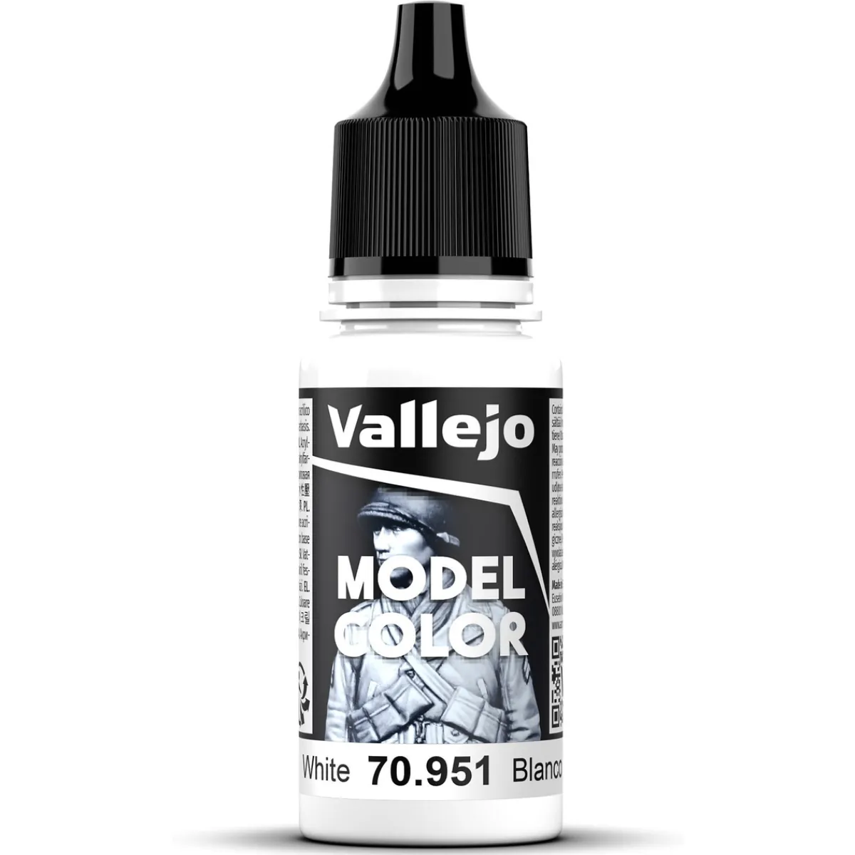 Vallejo Model Color 18 ml White mat 951 | Hobbyfärger